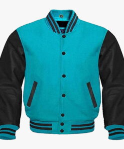 Leather sleeve Varsity jackets in Blue and Black colour