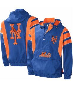 Blue Satin Jacket With Hooded Orange Style