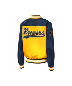 Alternative view of Yellow Satin Jacket With Full Black Sleeve And Shoulder