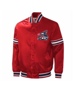 Alternative view of Red Satin Varsity Jacket With Extraordinary Front And Back Logo