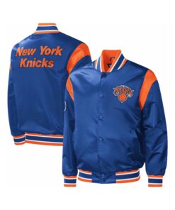 Light Blue Satin Varsity Jacket With Orange Arm Touch