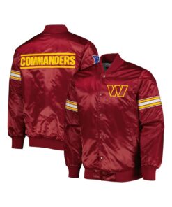 Custom Burgundy Satin Varsity Jacket With Front And Back Logo