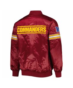 Custom Burgundy Satin Varsity Jacket With Front And Back Logo 6