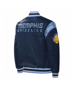 Alternative view of Memphis Grizzlies Force Play Navy Varsity Satin Jacket