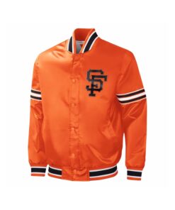 Alternative view of Custom Wholesale Orange Varsity Satin Jacket