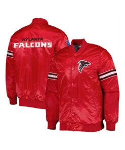 Custom Red Satin Varsity Jacket With Great Falcon Logo