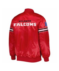 Custom Red Satin Varsity Jacket With Great Falcon Logo 6