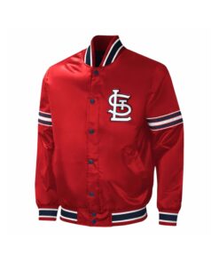 Alternative view of Custom Lightweight Red Varsity Satin Jacket with Chenille patch