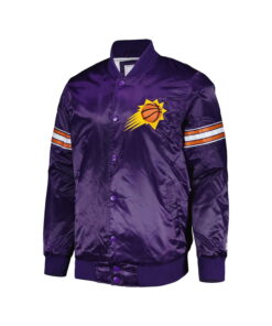 Alternative view of Custom Wholesale Lightweight Purple Satin Varsity Jacket