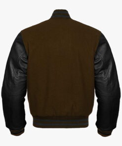 Customized Leather sleeve Varsity jackets in Brown and Black colour 3