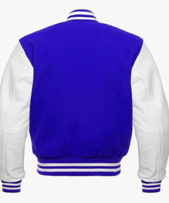 Alternative view of Leather sleeve Varsity jackets in Blue and White colour