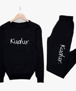 Black Printed Sweatsuit Set 939