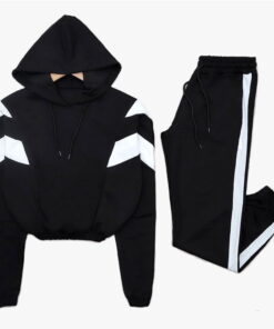Black Striped sweatsuit Set 938