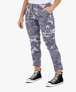 New Grey Colour  Lagenlook Combat Magic Joggers Trousers Stretch