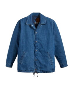 Sports Track Jackets 49 Coaches Jacket Stone Washed Relaxed Fit Denim Coach Lightly Quilt