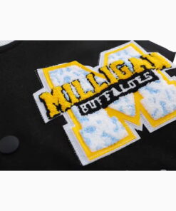Embroidered Chenille Patches Wool Body Leather Sleeves Letterman Baseball College light blue Varsity Jacket 7 Embroidered Chenille Patches Wool Body Leather Sleeves Letterman Baseball College light blue Varsity Jacket - Image 4