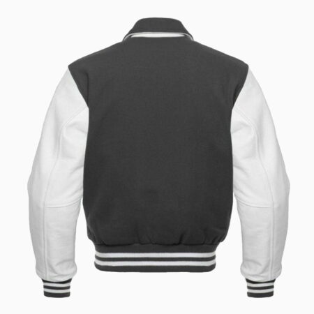 Alternative view of GREY AND WHITE RETRO VARSITY JACKET