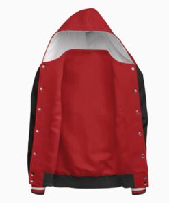 Alternative view of Hooded Cotton Fleece Varsity Jacket With No Lining