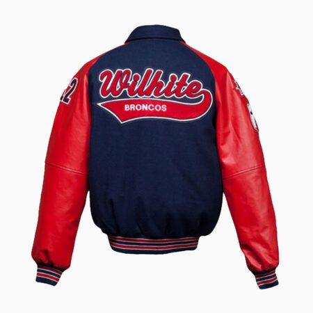 Alternative view of Custom Varsity Letter Jacket with Vinyl or Leather Raglan Style Sleeves, Byron Wool Collar & Quilt Lining
