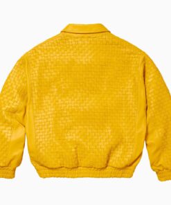 Alternative view of LEATHER VARSITY JACKET YELLOW