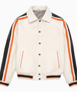 LEATHER VARSITY JACKET WHITE