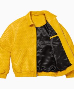 LEATHER VARSITY JACKET YELLOW 7 LEATHER VARSITY JACKET YELLOW 6