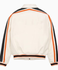 Alternative view of LEATHER VARSITY JACKET WHITE