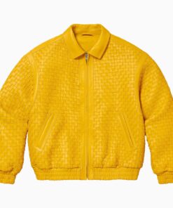LEATHER VARSITY JACKET YELLOW