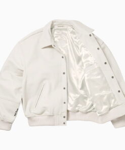 LEATHER VARSITY JACKET White 7 LEATHER VARSITY JACKET White 6