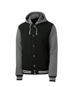 LETTERMAN JACKET W DETACHABLE HOOD