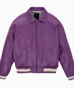 Sports Track Jackets 224 Leather Bomber Jacket Color Orchid