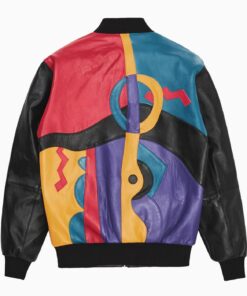Alternative view of Leather Varsity Jacket Multicolor