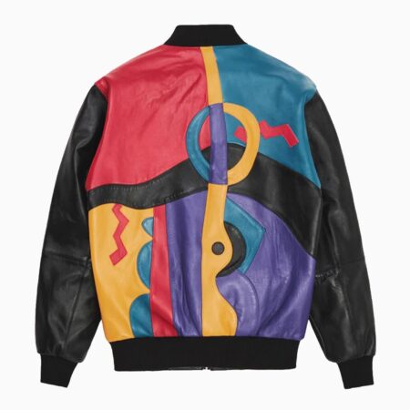 Alternative view of Leather Varsity Jacket Multicolor