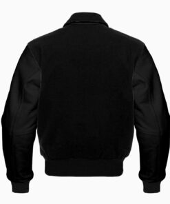 Alternative view of MEN'S BLACK RETRO VARSITY JACKET