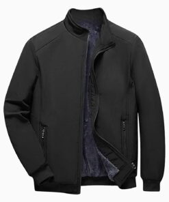 Men Fleece Lined Softshell Coat Sportwear Zipper Windbreaker Flight Bomber Jacket Casual Winter Cotton Military Jacket