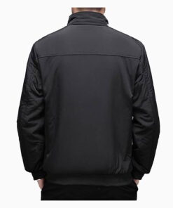 Alternative view of Men Fleece Lined Softshell Coat Sportwear Zipper Windbreaker Flight Bomber Jacket Casual Winter Cotton Military Jacket