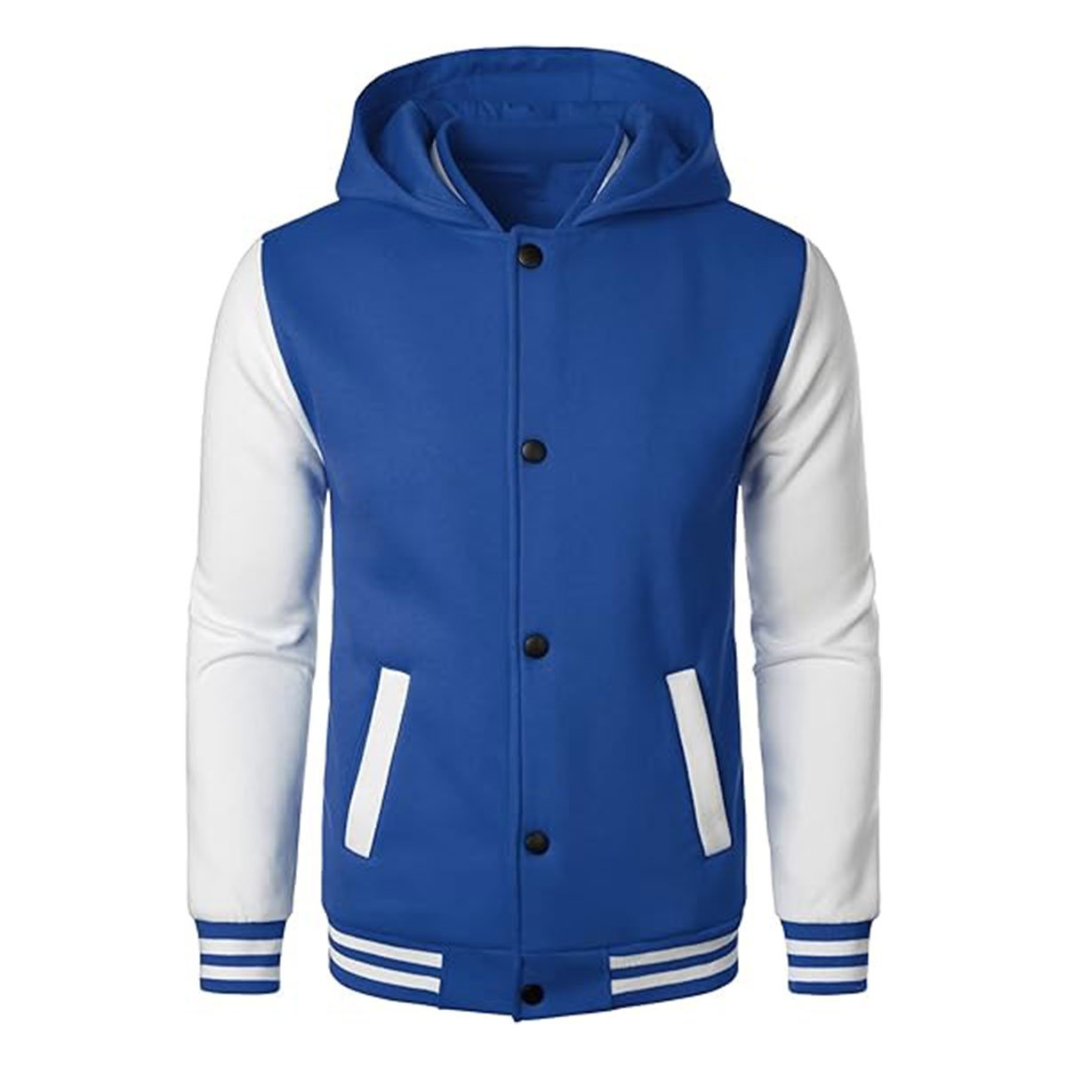 Mens Casual Sports Varsity Jacket Fashion Hooded Letterman Jackets