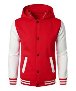 Mens Casual Sports Varsity Jacket Fashion Hooded Letterman Jackets