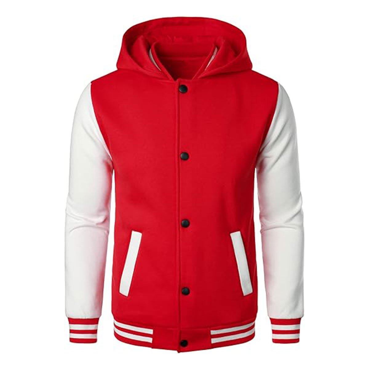 Mens Casual Sports Varsity Jacket Fashion Hooded Letterman Jackets