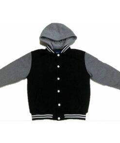 Alternative view of Men’s Padded FLEECE VARSITY Jacket Letterman Baseball Zip-off hood