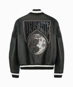 Alternative view of Moon leather varsity jacket