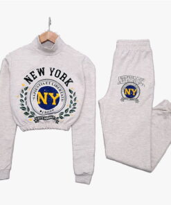 NY Beige Printed sweatsuit 914