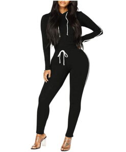Alternative view of Black Oversized Women SweatSuits  Fleece Pullover hoodie with Jogger