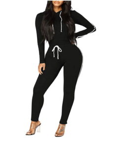 Black Oversized Women SweatSuits  Fleece Pullover hoodie with Jogger - Image 6