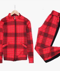 Red Plaid sweatsuit Set 901