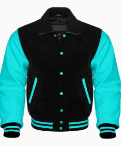 STYLISH BLACK RETRO LETTERMAN JACKET