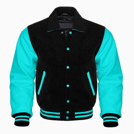 STYLISH BLACK RETRO LETTERMAN JACKET