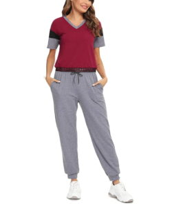 V Neck lightweight Stylish Gray Jogger sweat suits