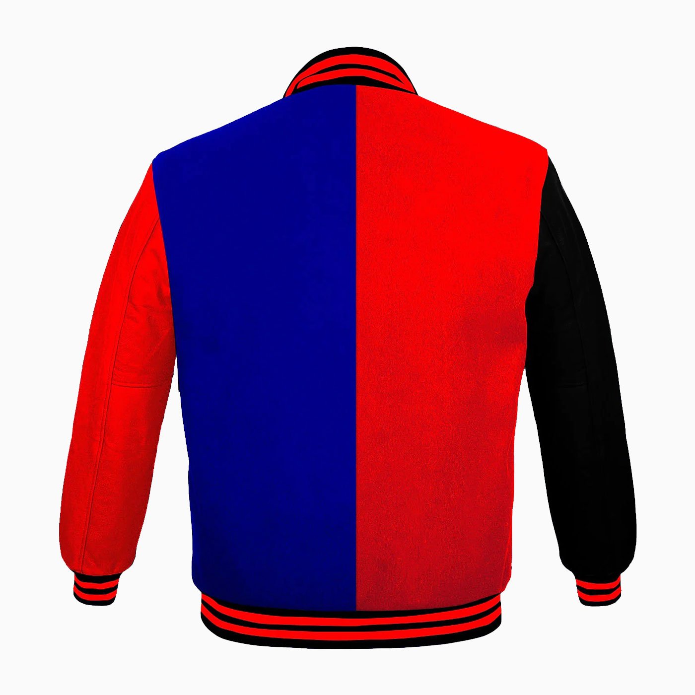 Varsity Jackets Genuine Leather Sleeve And Wool Body Red Blue - Image 2