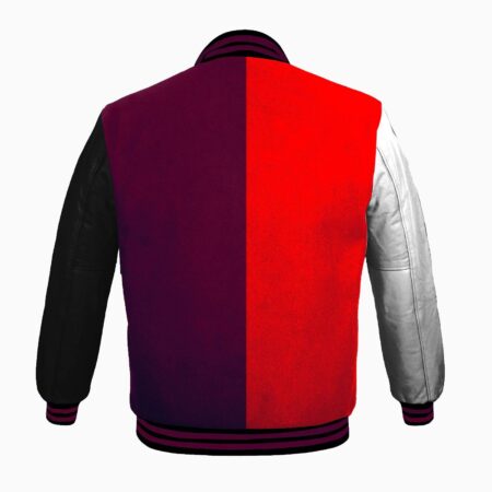 Alternative view of Varsity Jackets Genuine Leather Sleeve And Wool Body Red Purple